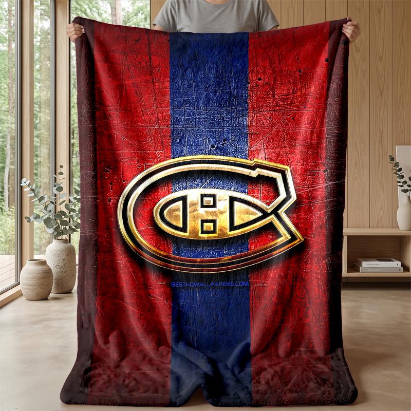 Coperta in Pile Flanella Montreal Canadiens Coperta Calda e Accogliente per Divano Letto Viaggio Uso Stagionale