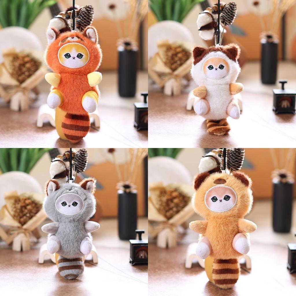 Shark Cat Plush Toy With Squeaker Soft Stuffed Animal Keychain Backpack Charm Gift For Kids