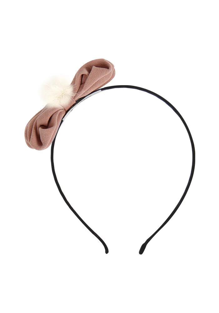 B22203 Ribbon Mink Ball Headband (3 Colors / Free)