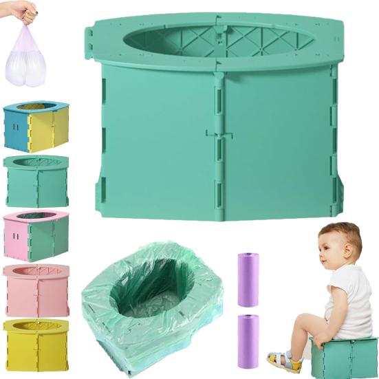 Baby Toilet Travel Potty Portable Folding Potty with Disposable Bags Reusable Lightweight Baby Toilet Seat