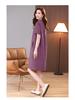 Plus Size Mid-Length Summer 2025 Cotton-Linen Dress for Women - Fashionable, Age-Reducing Style for Middle-Aged Mothers