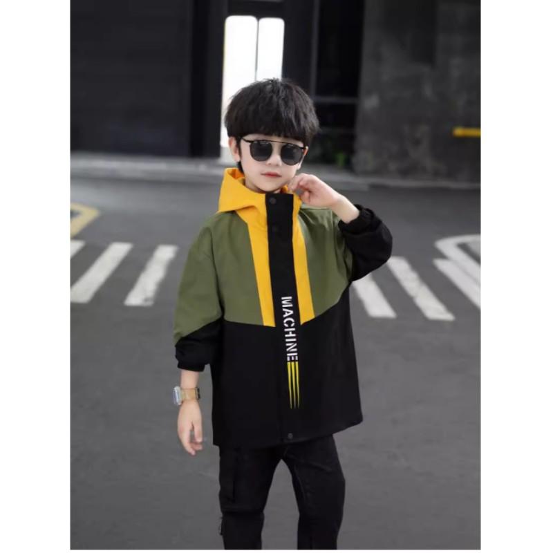 

Весна и осень для мальчиков, красивая куртка с высоким воротником, спортивная куртка на молнии с длинными рукавами для детей среднего и большого возраста 120 чёрный