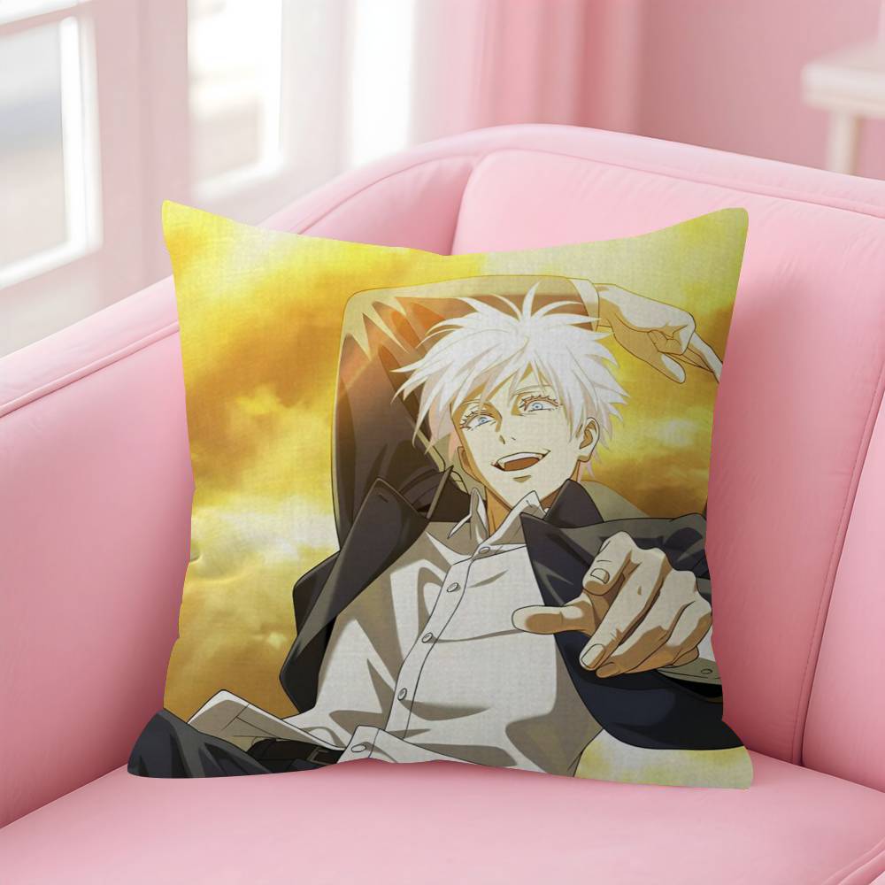 Satoru Gojo Anime Jujutsu Kaisen Pillow Gift Home Office Decoration Bedroom Sofa Car Cushion Cover Case 45X45