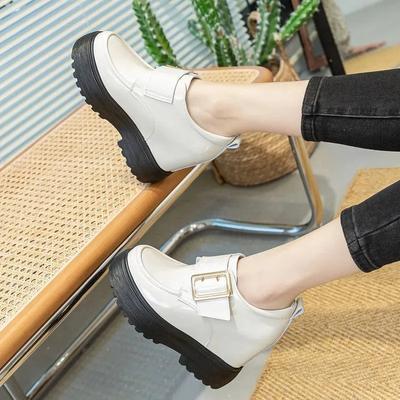 Mode 11cm Echtleder Mode Walking Höhe Erhöhende Slipper Damen Lässige Plateau Keil Damen Slipper Studenten Schuhe Hausschuhe