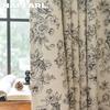 1PC NAPEARL French Retro Sketch Flower Curtain with  Aesthetic Blackout Window Treatments for Bedroom Living Room Home Decor