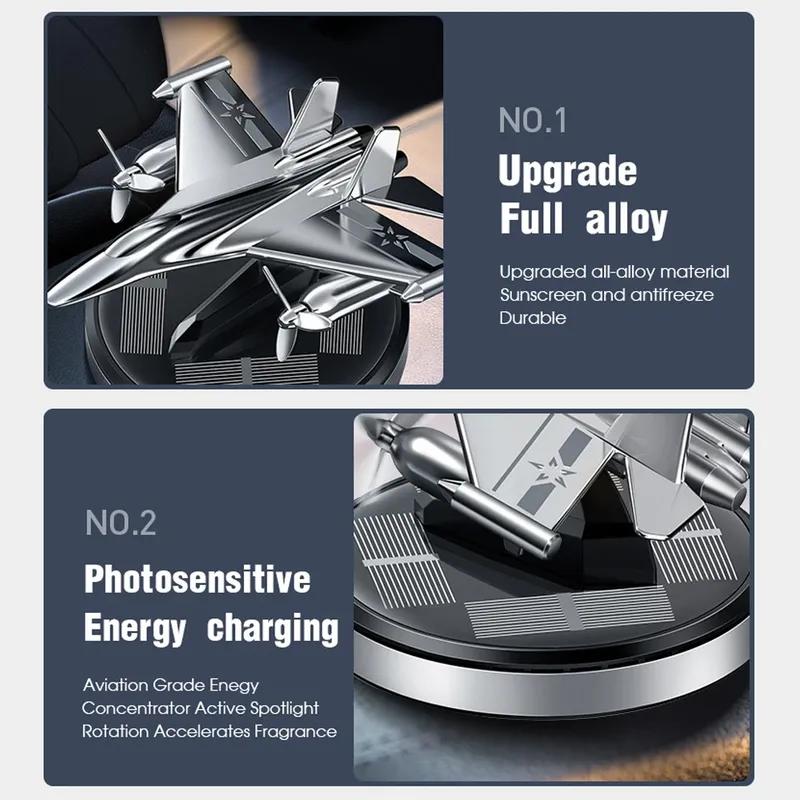 Solar Car Air Freshener Fighter Propeller Flavoring Fragrance Decoration Car Interior Accessories Perfume Diffuser Men And Women