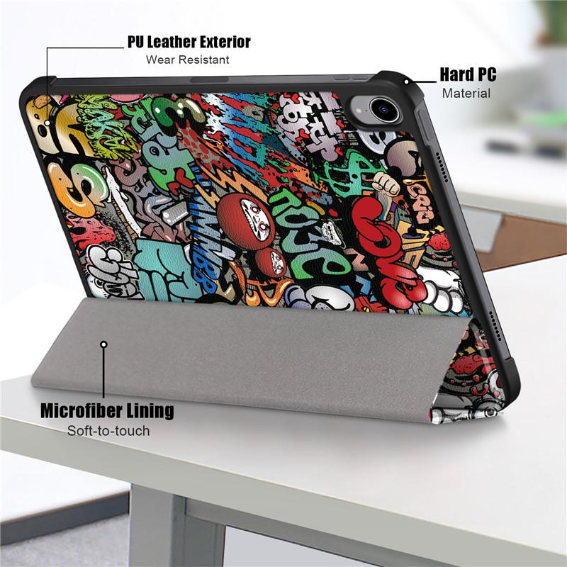 For iPad 10th 10.9" 2022 Fashion Paint Smart Leather Cover For Funda iPad Pro 11 2021 2020 Pro 11 2022 2024 Case Cover Coque