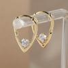 Women's V-shaped Synthetic Zirconia Earrings, Drop Shaped Earrings, Exquisite Jewelry Gifts for Holiday Parties