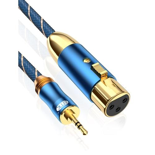 EMK 3.5mm TRS-XLR Stereo (Male) To XLR (Female) Converter Cable for Camcorders, DSLR Cameras, Computer Recording Devices, and More - Blue (2M)