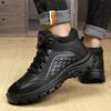 2025 new leather velvet thermal lace-up men's dad cotton shoes men's fur integrated men's shoes