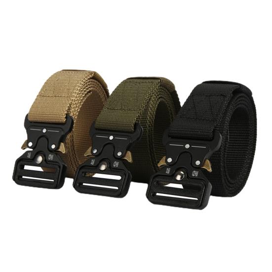 

3Pcs Heavy Duty Nylon Belt Quick-Release Metal Buckle Versatility Hiking Rigger Outdoor Camping Keychains Strap