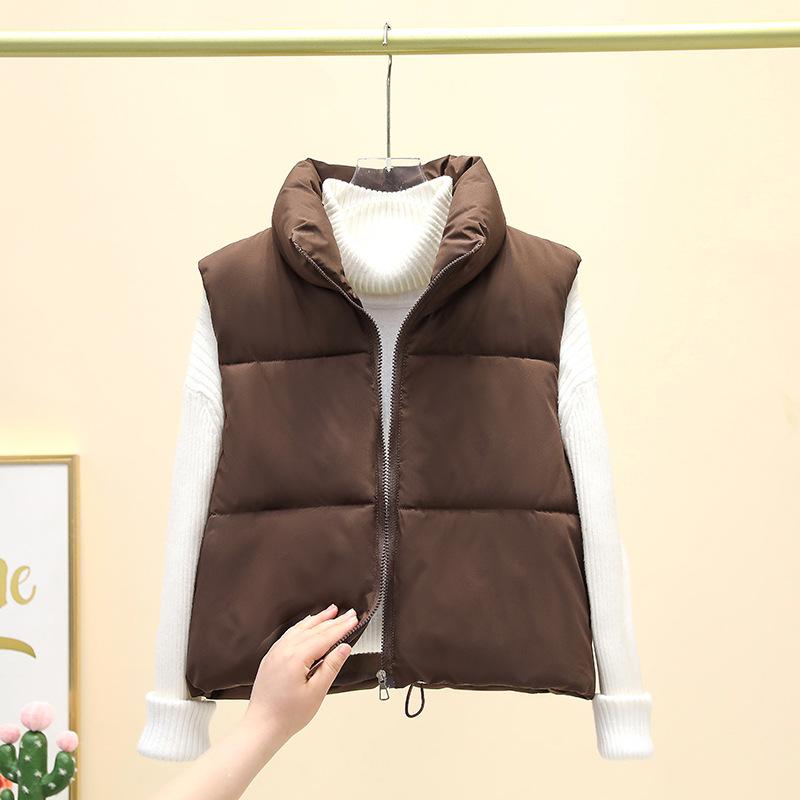 Vest women's new spring and autumn short down cotton loose vest vest women's vest jacket