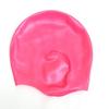 KNK Silicone Swim Cap for Mens & Women with Long Hair, 3D Ear Cover, Nose Clip & Ear Plugs Set (Pink)