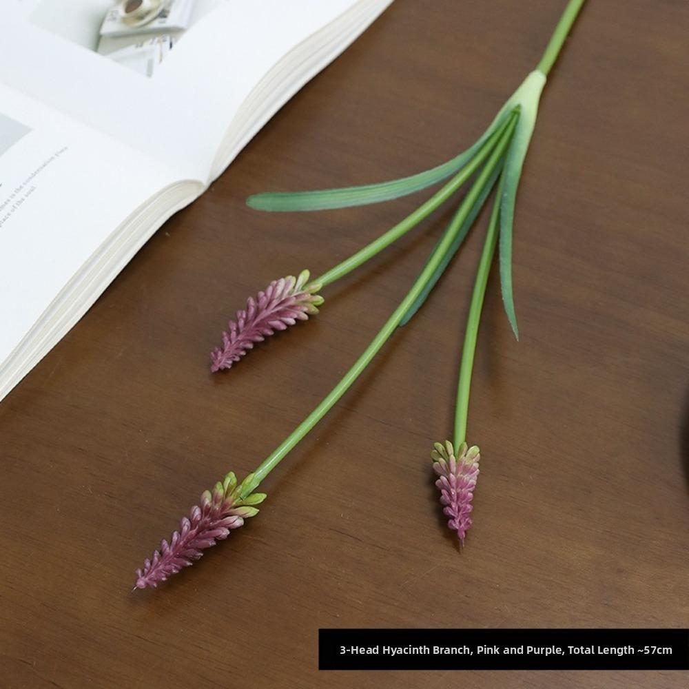 Realistic Grape Hyacinths Artificial Flowers with Leaves Lifelike Fake Hyacinth Artificial Hyacinth Bouquet Mall Decoration