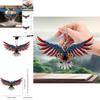 Unique 2d American Flag Eagle Car Interior Rearview Mirror Keychain Decoration