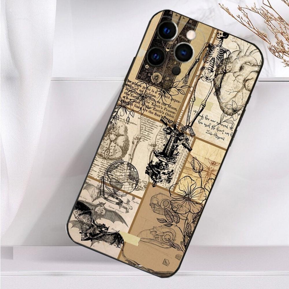 Medical Human Anatomy Phone Case For iPhone 16,15,14,13,12,11 Plus,Pro Max,XS,X,XR,SE,Mini,8,7 Soft Silicone Black Cover