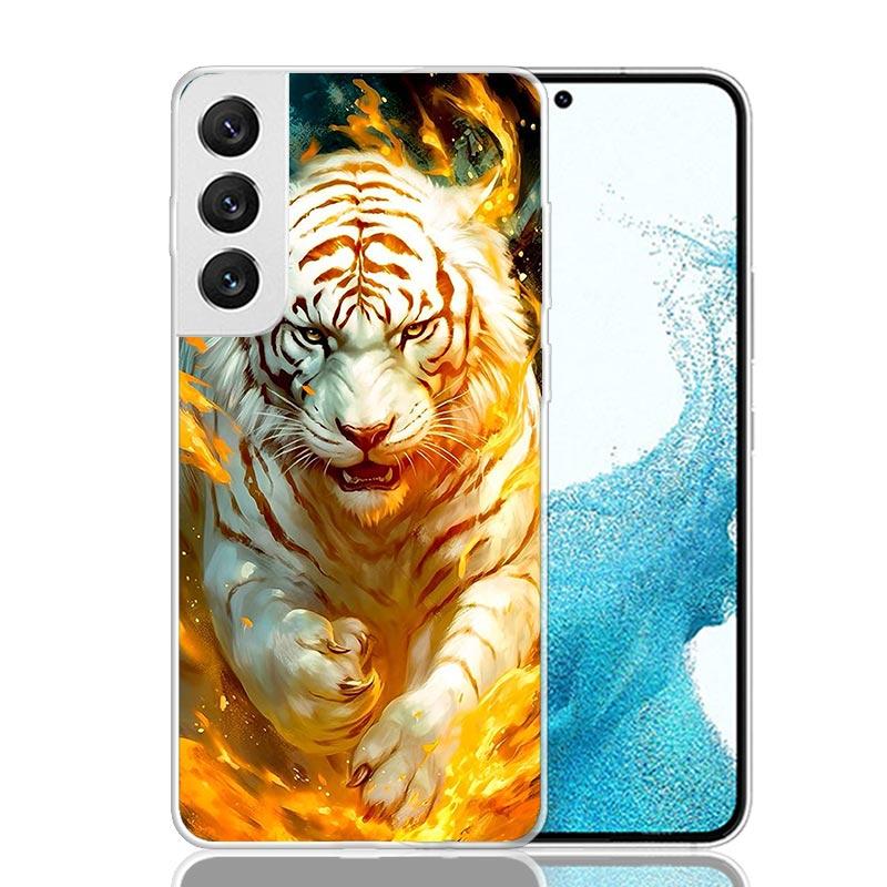 Ferocious Tiger Animal Phone Case For Samsung Galaxy S25 S24 S23 S22 S21 FE S20 Ultra S10 Plus Art Customized Coque Capa S24 S23