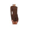SKIMS Fits Everybody Solid Color Crew Neck Pullover Long Sleeve T-Shirt Women tops Brown APTSH0650-COCOA