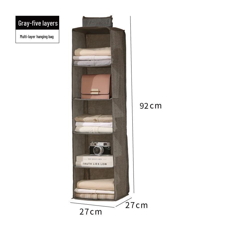 Foldable Three-Dimensional Dustproof Hanging Wardrobe Organizer for Multi-Layer Underwear and Panties Storage