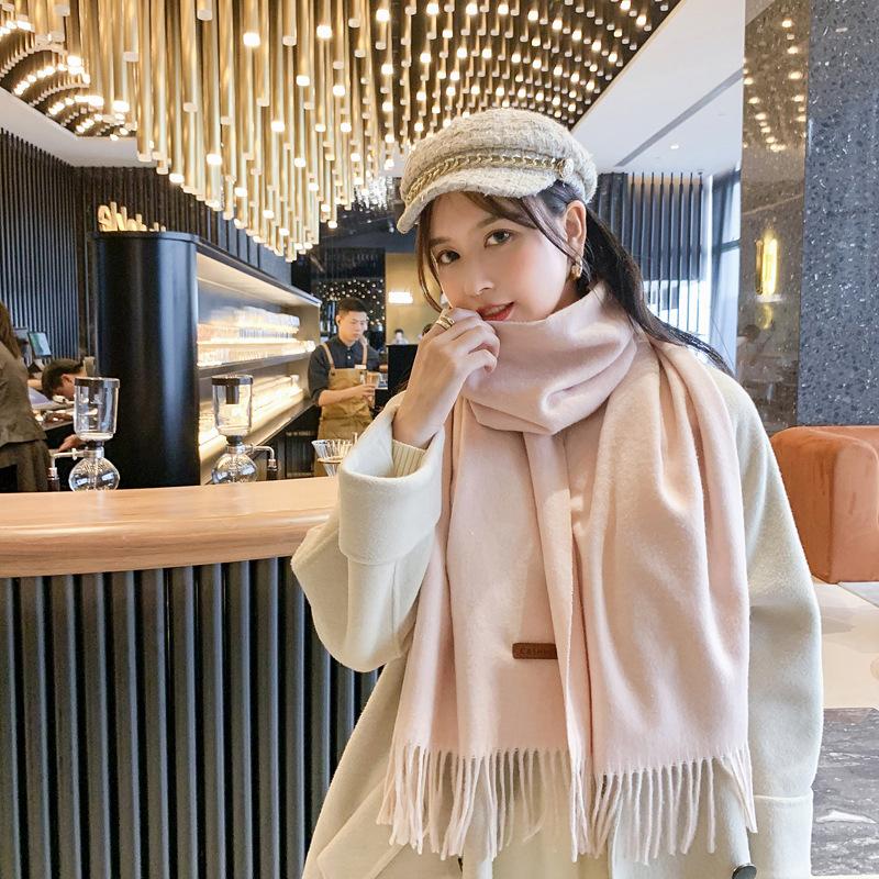 Podzimní a zimní nový šátek dámský zesílený imitace kašmíru všestranný studentský šál dlouhý kostkovaný šátek