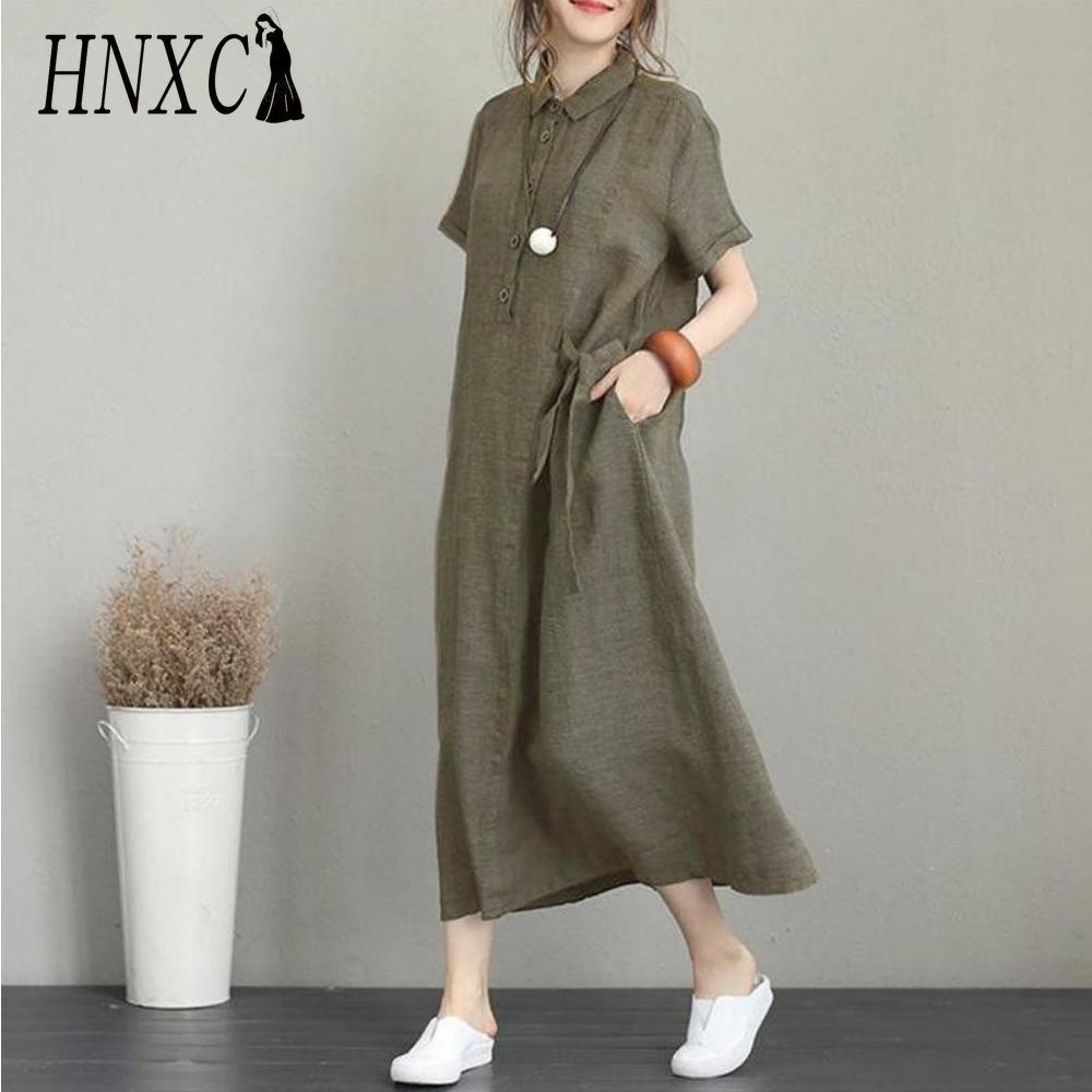 HNXC Women's Loose Floor-length Dress T-shirt Type Casual Dresses
