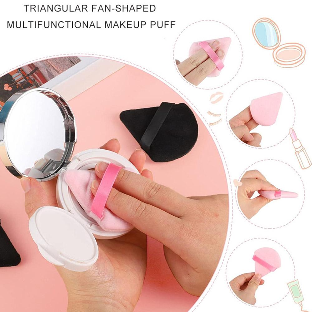 Double-sided Available Elastic Feel Powder Puff for Various Cosmetics Powder Puff Triangular Three-dimensional Plush Powder