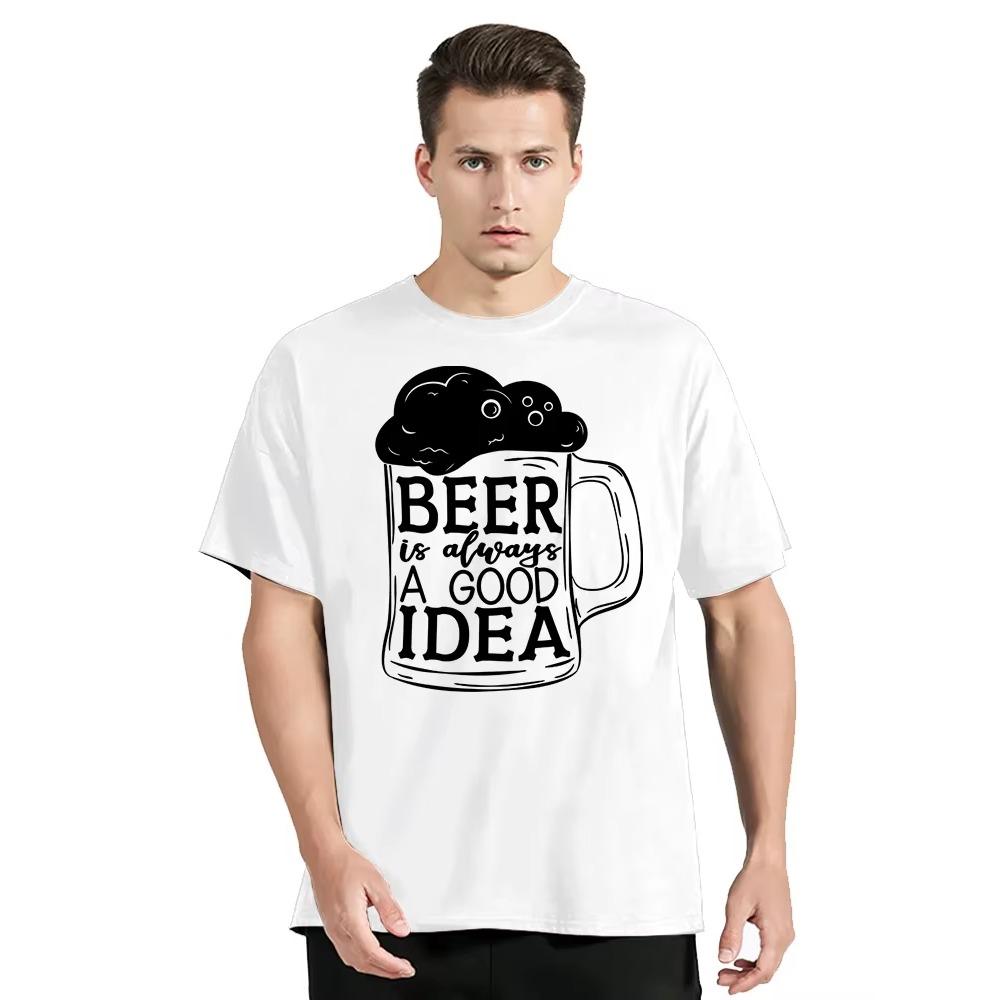2024 Fashion Beer DAY Graphic Y2k Tshirt Men's Clothing Oversized T-shirt New Summer Casual Fashion Tshirt  O-neck Tops