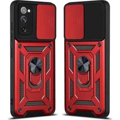 Protective Case - PROSHOP - for Samsung S20 FE - Red - Shockproof - Sliding Camera Cover