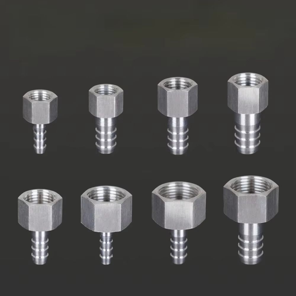 1Pcs Silver Tone Pipe Fitting Connector Stainless Steel Pipe Fitting for Hose Connection