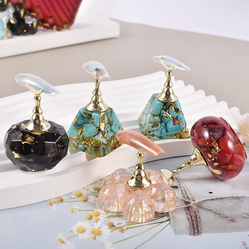 Fake Nails Tips Practice Holder Resin Mold for Press On Nails,Crystal Epoxy Mold DIY Nail Display Stand Silicone Mold