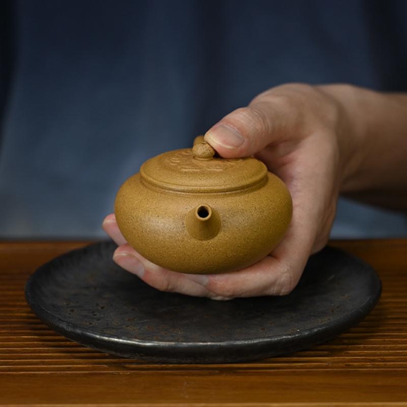 111ml High-end Yixing Purple Clay Teapots Handmade Diamond Flower Pot Raw Ore Golden Section Mud Kettle Chinese Zisha Tea Set