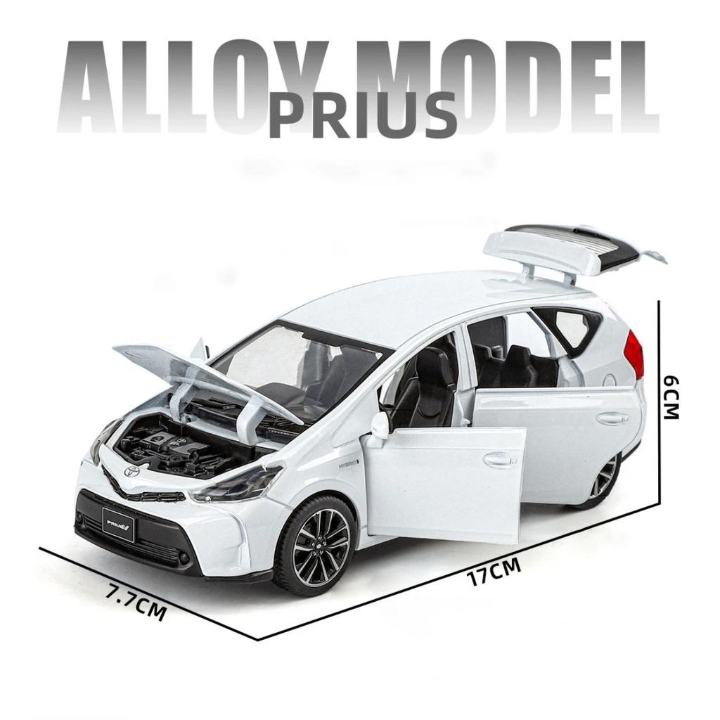 1/32 TOYOTA PRIUS Alloy Car Model Diecast Metal Vehicles Car Model Sound and Light Simulation Collection Childrens Toy Gift