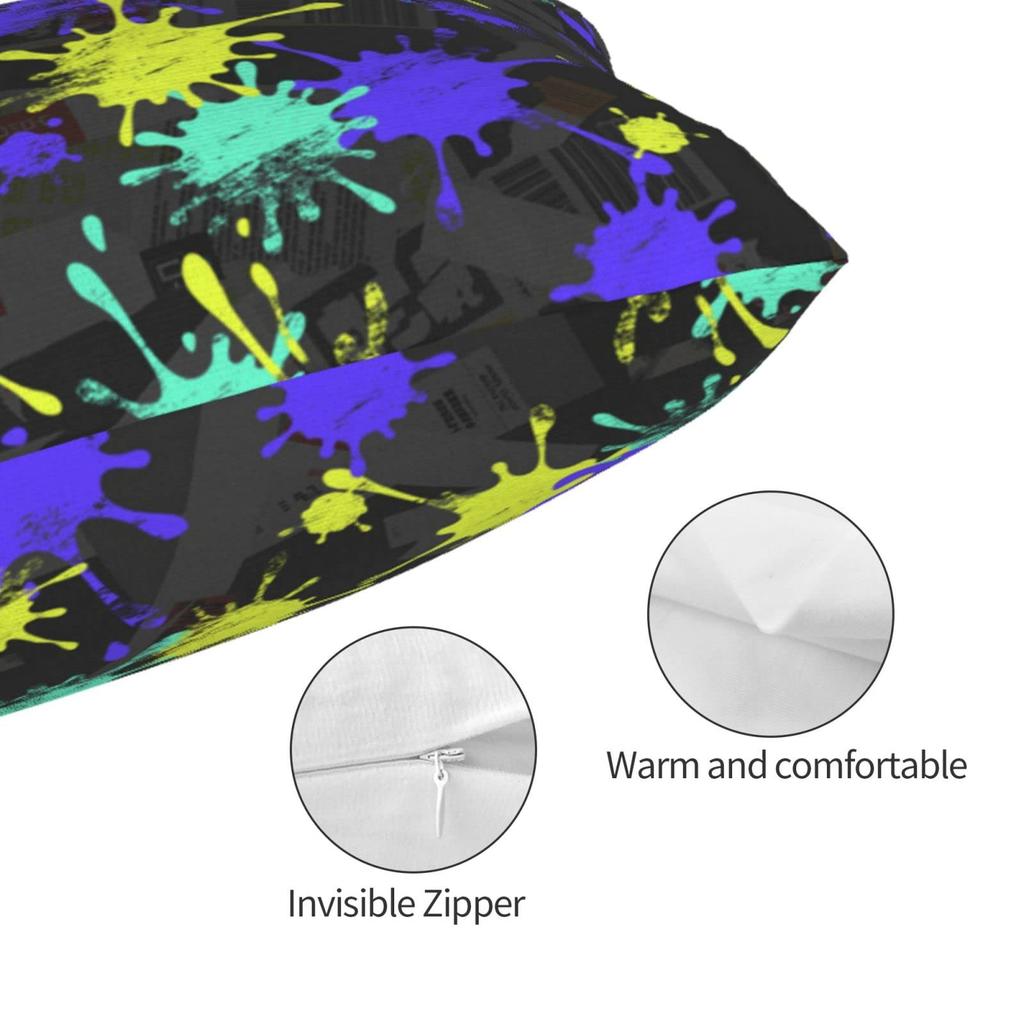 Splatoon Pillow Cover Dust Mite Odor Pillowcase Soft and Comfortable Interior Sofa Decor Pillow Cover Cushion Cover Envelope Pillow Cover Suitable for
