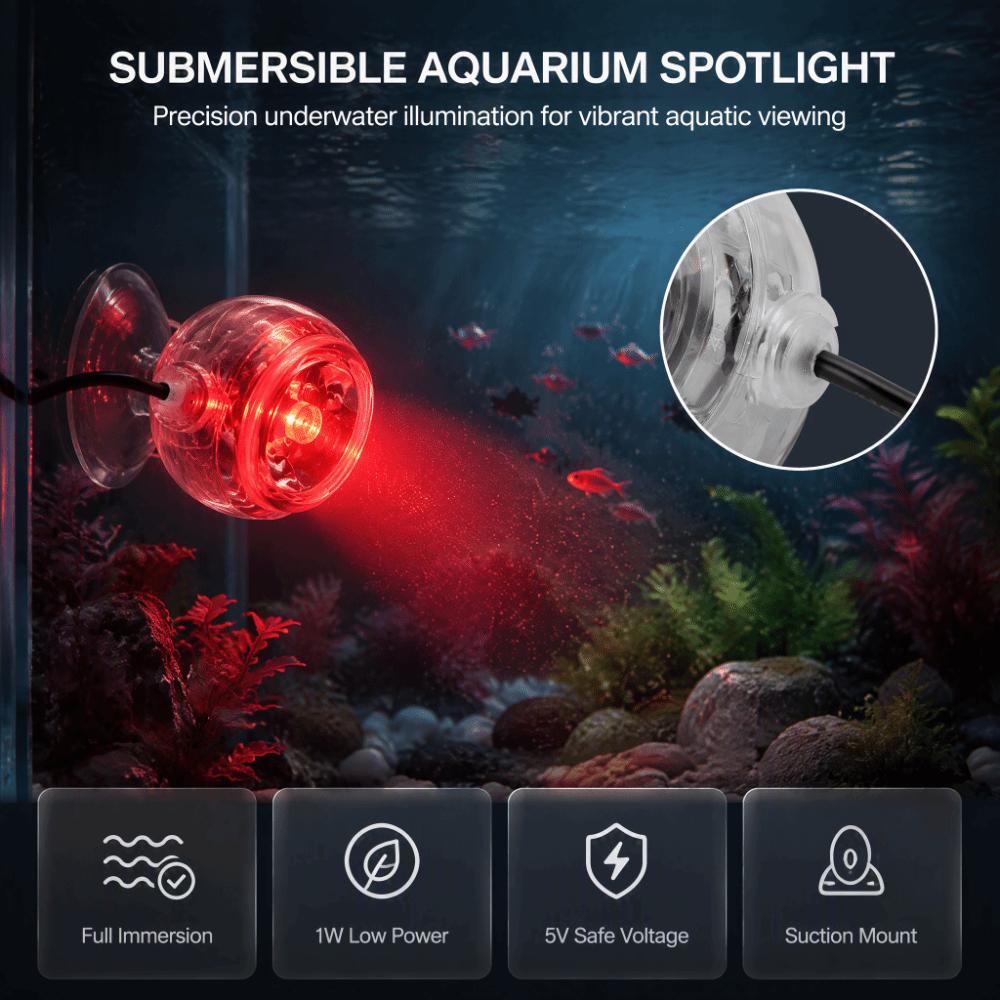 Plastic Fish Spot Light 1W LED Aquarium Lamp Durable Aquarium Lamp For Pond