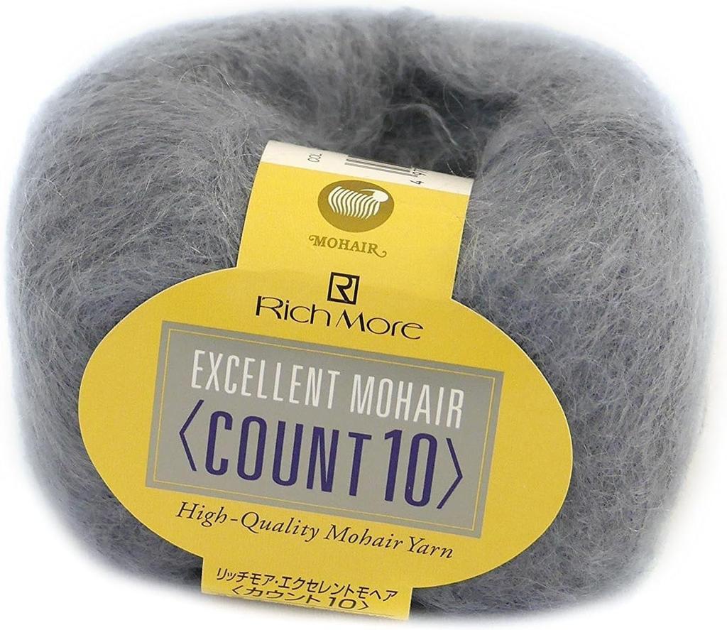 Richmore Handstrickgarn Ausgezeichnetes Mohair Garnstärke 10 Gota Grau 20g 200m 10 Knäuel Set 6289 Set Col.25 Ca.