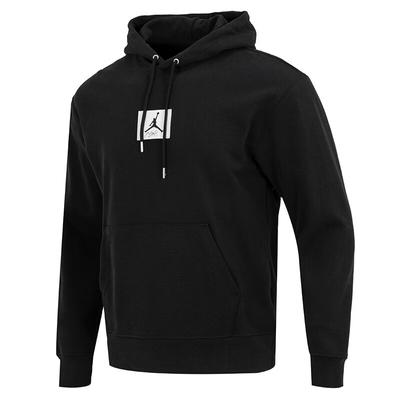 Sweat à capuche à cordon de serrage avec imprimé logo, doublure polaire et manches longues en molleton français pour homme, noir DQ7339-010