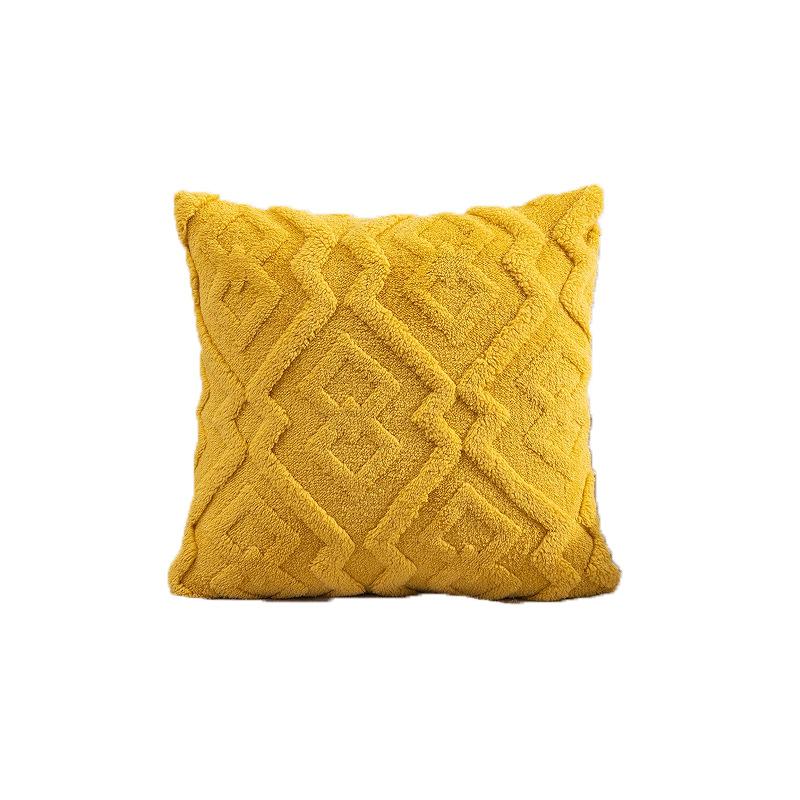 Modern Simple Pillow Cover Knitted Plush Pillow Cover Core-Free Office Sofa Waist Pillow Bed Head Cushion Premium