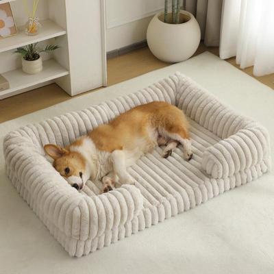 Dog Bed Winter Warm Waterproof Pet Mat Thick Soft Padding for Small Dogs Durable Washable Dog Cat Bed for Cold Season Non Slip Bottom