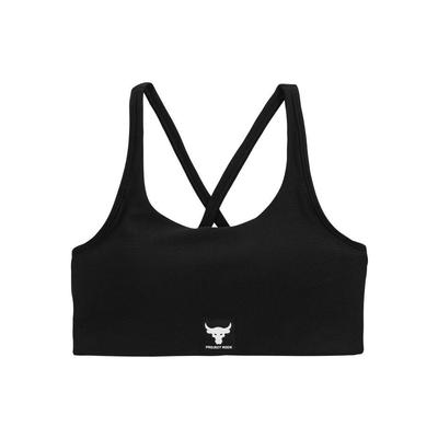 Rock Johnson Series Logo Print Medium Support Crossback Sports Bra Women Underwear Black 1380181-001