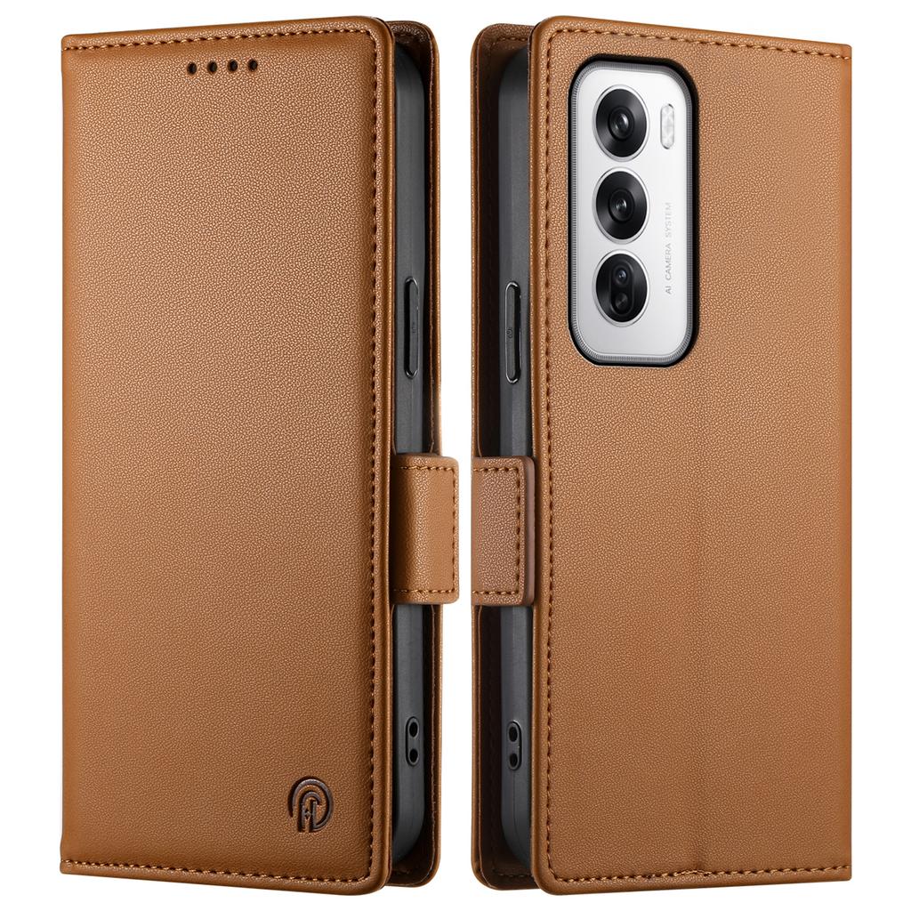 DF-010 For Oppo Reno12 5G (Global) Wallet Phone Case Stand PU Leather Flip Cover
