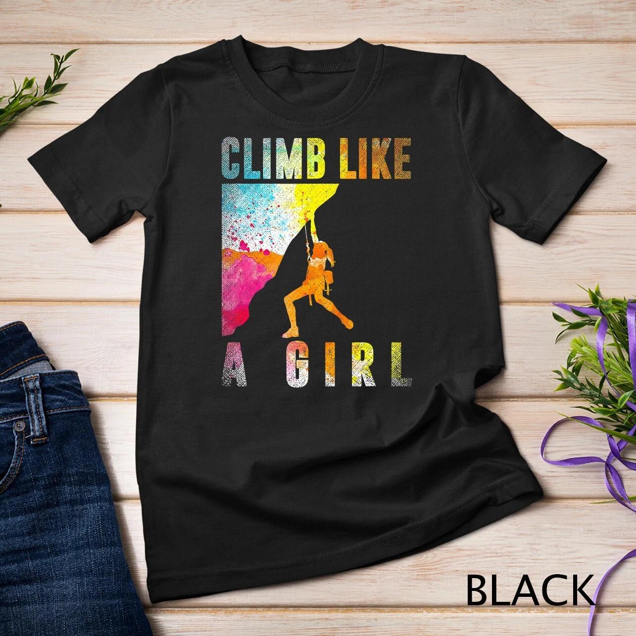 Bouldering Rock Climber Women Girls Kids Rock Climbing T-Shirt Unisex T-shirt XL