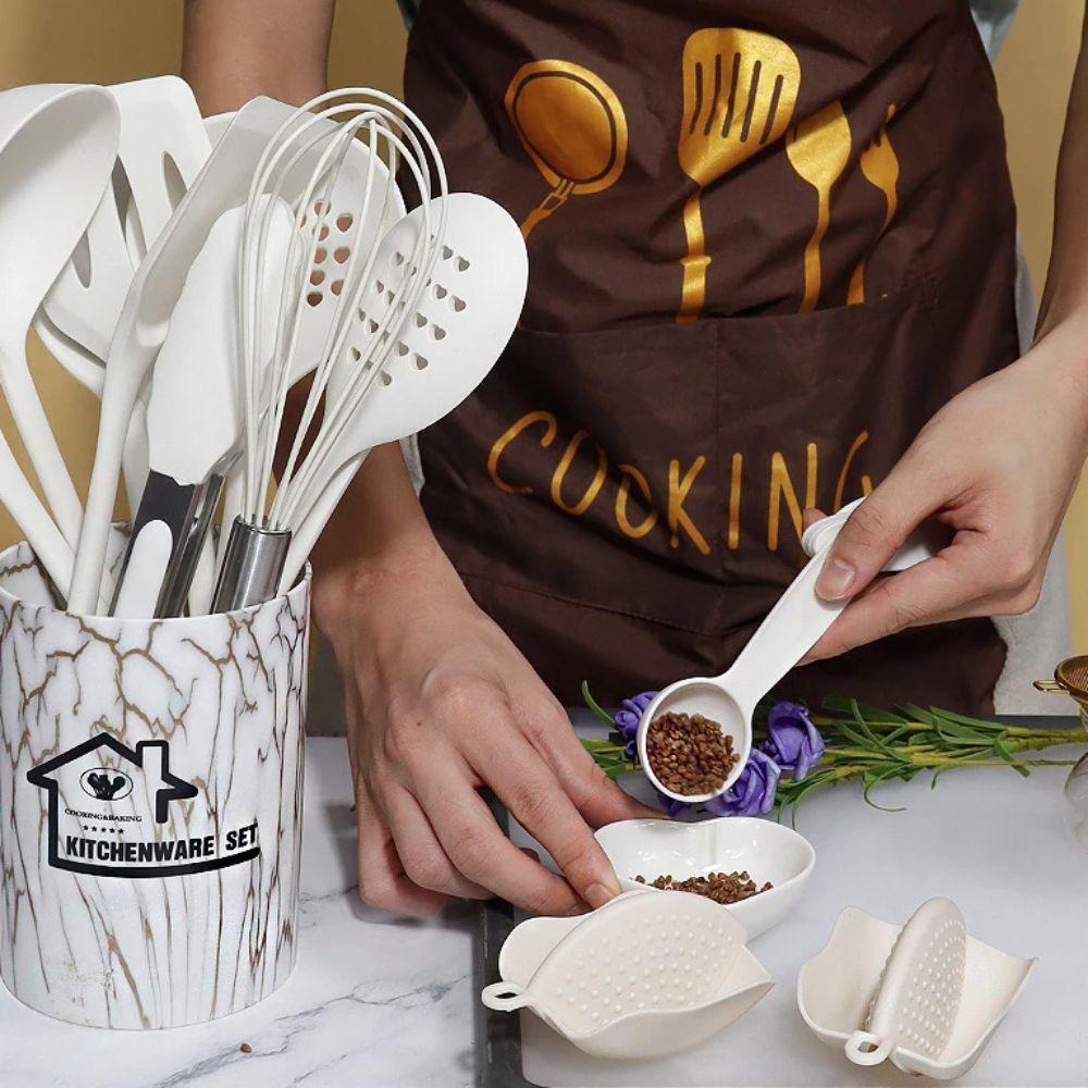 18PCS Non-Stick Silicone Kitchen Utensils Set Scald-proof Spatula and Spoon  Dormitory