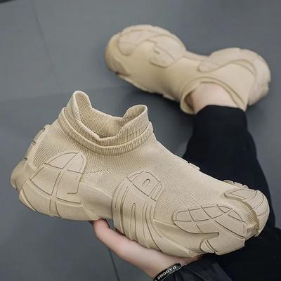 High-top Man Casual Sneaker Knit Khaki Stylish Original Deals All Brands Summer Sale Gym Light On Sports Shoes for Men