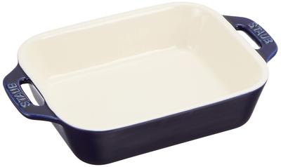 Staub Dish Granblue 14 X Ceramic Gratin Dish Oven Microwave Safe Japanese Dish "Rectangular 11cm" [Authorized Product] 40508-583