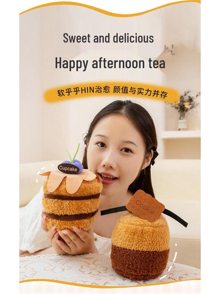 Afternoon Tea Plush Dessert Doll - Cute Food Ornament for Home Decor.