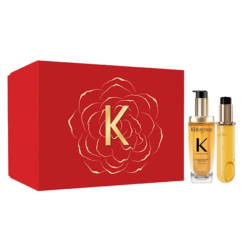 Kerastase Новогодний Ограниченный Выпуск Набор Эфирных Масел для Сияющих Волос, Восстановление и Блеск 75мл+75мл коричневый