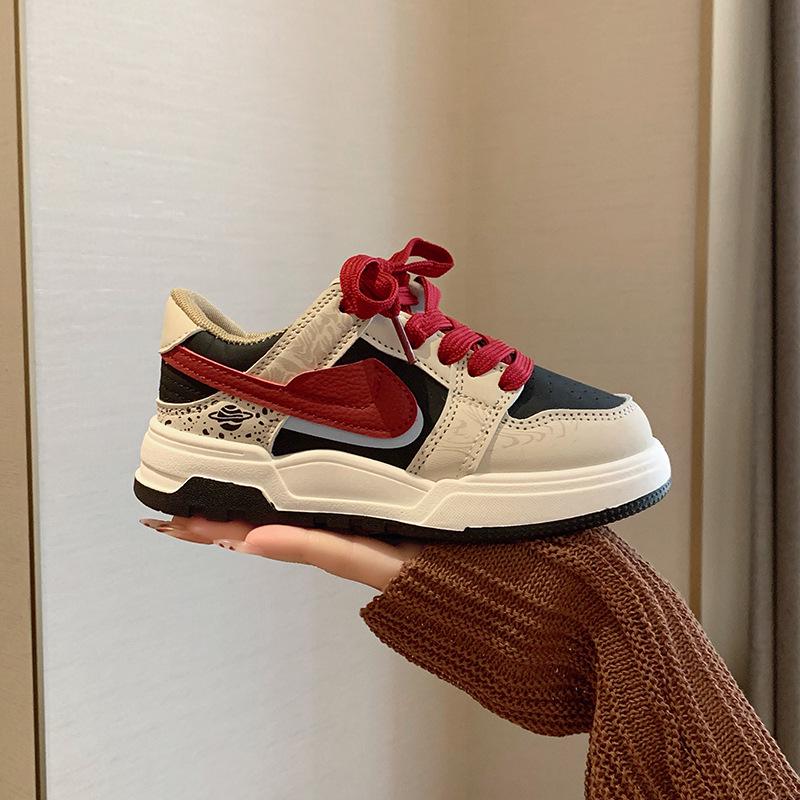Kids' Leather Board Shoes - New Spring/Autumn Style, Soft Sole, Non-slip, Durable for Middle and Older Children
