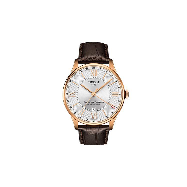 Tissot Men's White Durul Series Automatic Mechanical Movet Daily Casual Waterproof Watch 42Mm Dial Stainless Steel Case Leather Strap T099.429.36.038.00