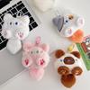 Cute Fluffy White Cat Ball Keychain Pendant - Cartoon Bag Charm with Small Doll Clothes