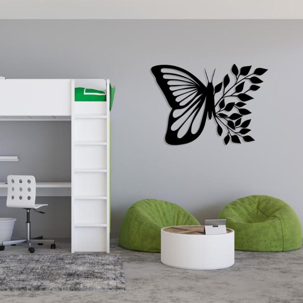 Wrought Iron Butterfly Leaves Wall Decor Nature Metal Art
